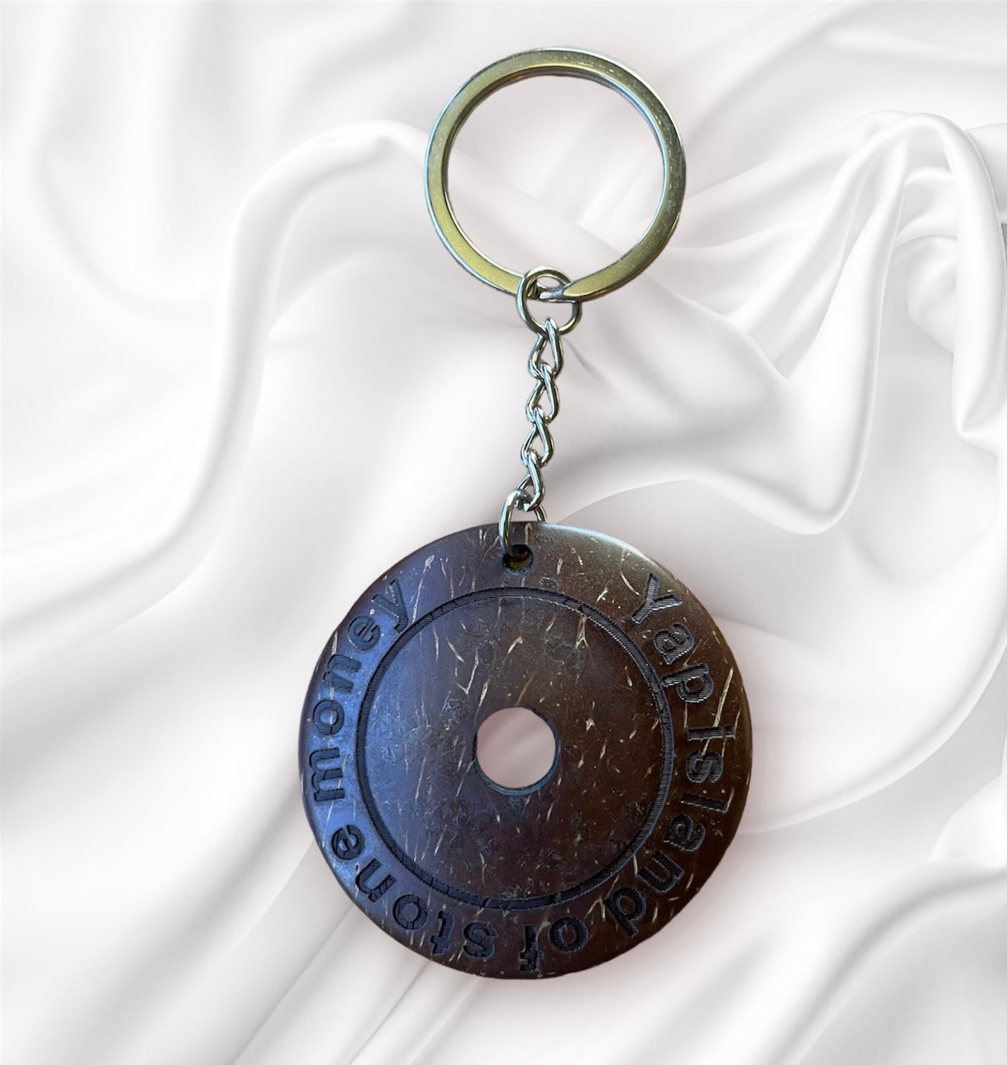 Stone Money Shaped Keychain