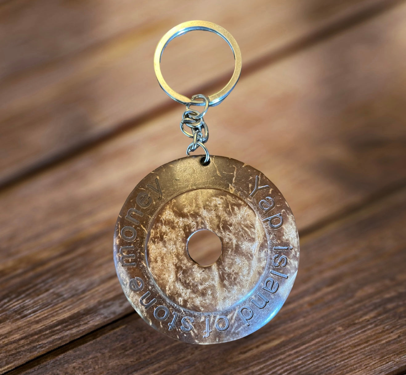 Cococonut Shell Material Stone Money Shaped Keychain – The Tropical ...